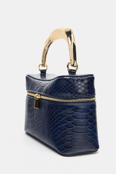 BOLSO VANITY EFECTO RELIEVE - Azul Marino de Zara