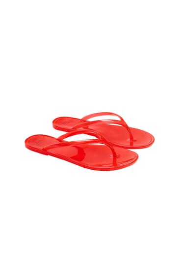 LIMITED EDITION JELLY FLAT SANDALS - Orange by Zara