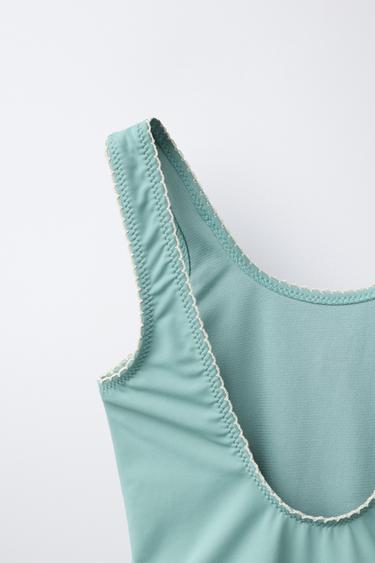 6-14 YEARS / EMBROIDERED STRAWBERRY SWIMSUIT - Green / Blue by Zara - Image 3