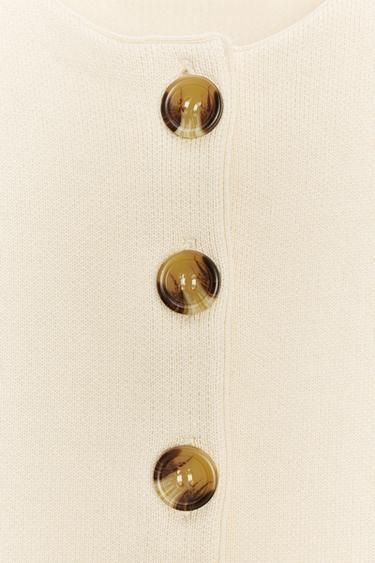 FITTED CARDIGAN WITH BUTTONS - Beige by Zara - Image 11