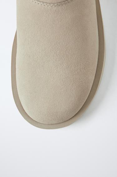 LINED LEATHER ANKLE BOOTS - Beige by Zara - Image 4