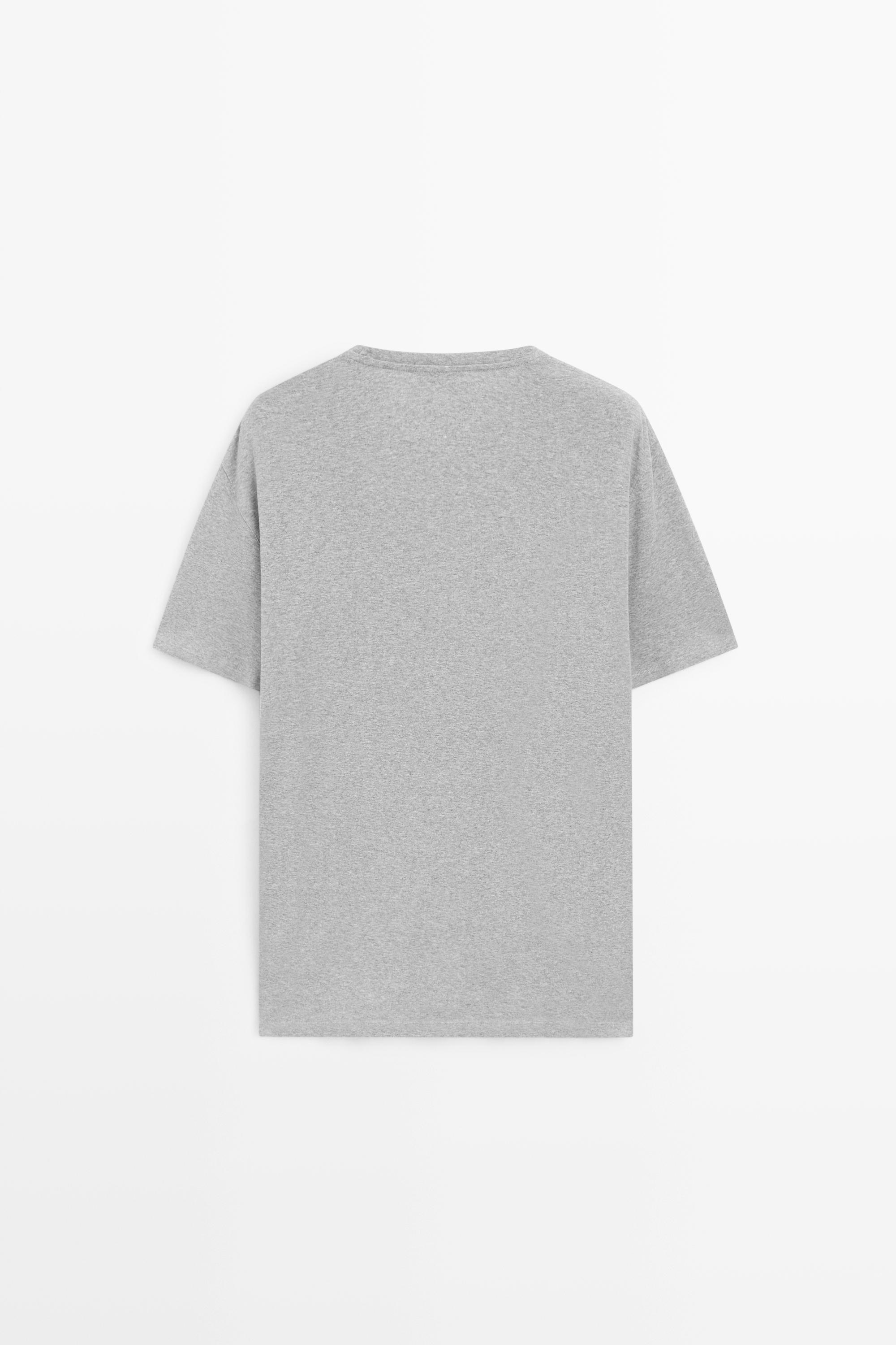 T-shirt chiné 100 % coton à manches courtes