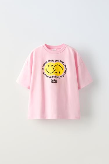 T-SHIRT IMPRIMÉ EN RELIEF SMILEYWORLD® - Rose de Zara - Image 0