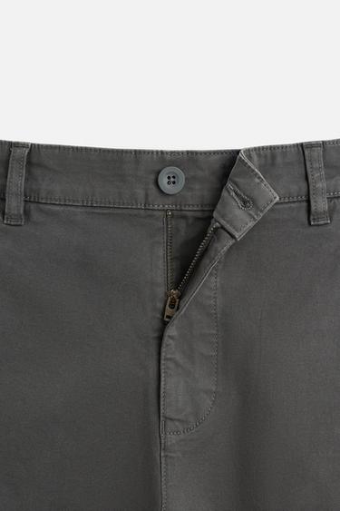 SLIM FIT CHINO TROUSERS - Dark grey by Zara - Image 6