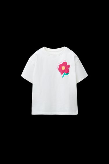 T-SHIRT MIT RELIEFDRUCK - Bunt von Zara - Bild 0