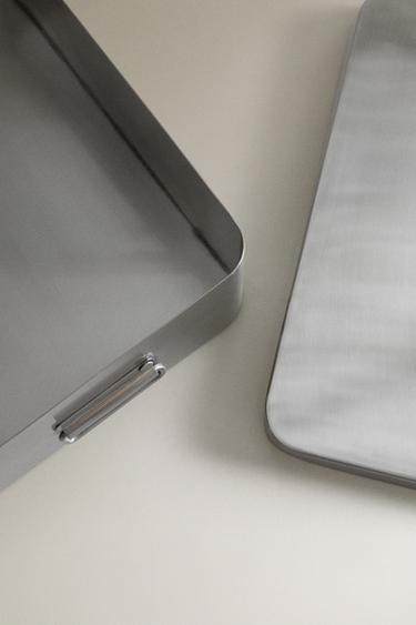 METAL STORAGE BOX WITH HANDLES - Silver by Zara - Image 3