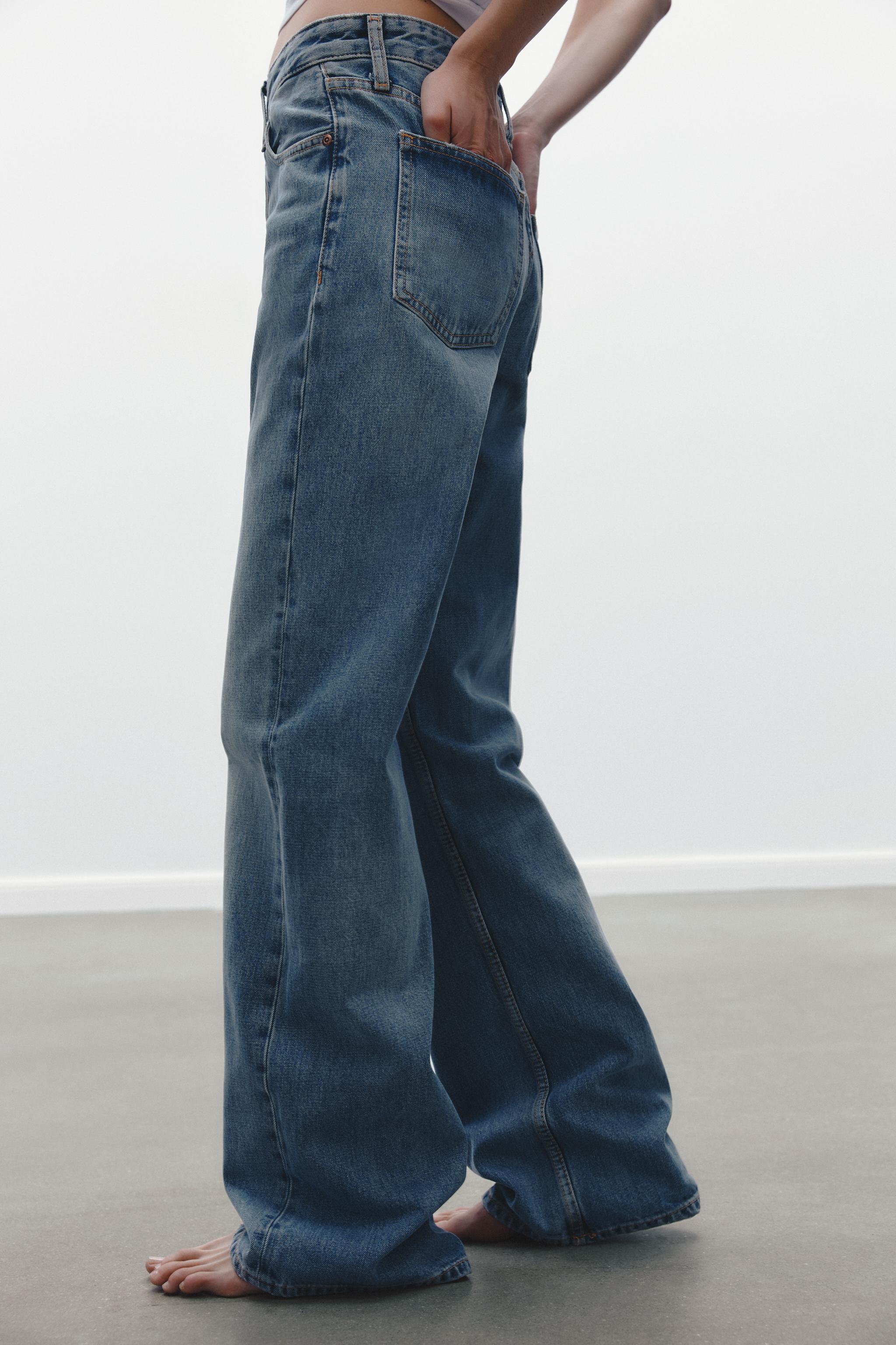 TRF MID-RISE WIDE LEG JEANS - Blue | ZARA United States