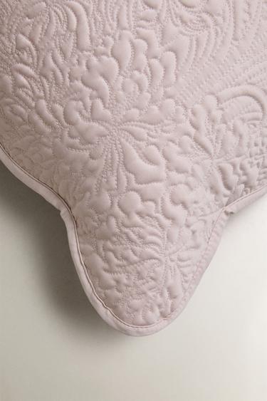 SCALLOPED FLORAL CUSHION COVER - Light pink by Zara - Image 1