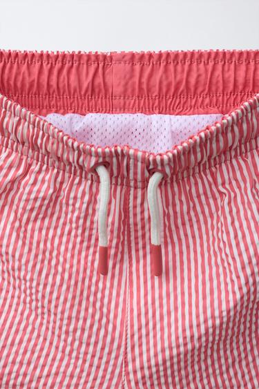 1-6 ANS/ SHORT DE BAIN SEERSUCKER À RAYURES - Corail de Zara - Image 2