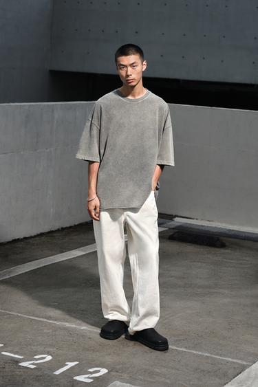Zara 寬鬆版水洗運動衫 - 煤灰色
