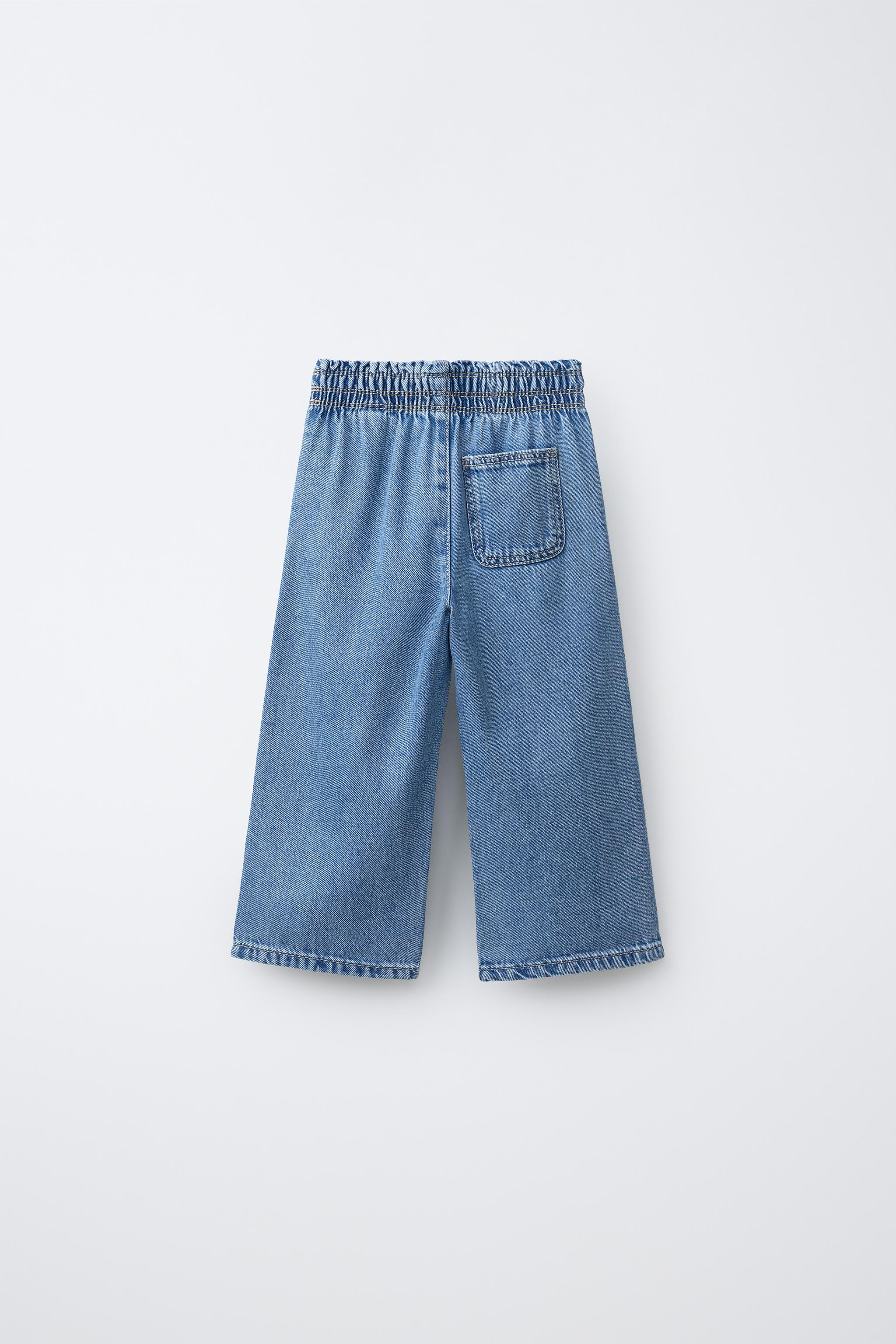  ワイドレッグデニムパンツ ブルー ワイドレッグデニムパンツ - ミディアムブルー | ZARA Japan / 日本