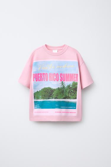 CAMISETA ESTAMPADO CIUDAD - Rosa de Zara