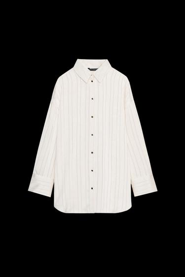 OVERSIZE-HEMD MIT STREIFEN - Cremefarben von Zara - Bild 0