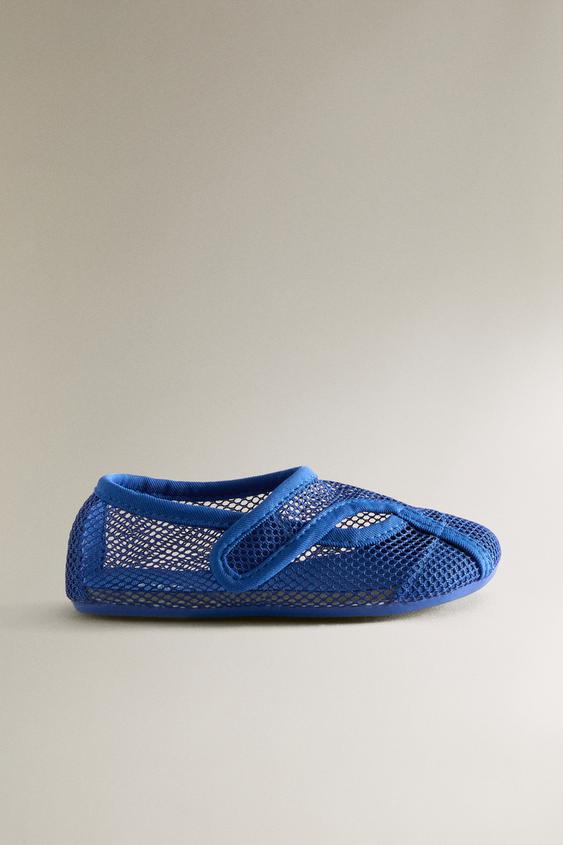 Zara KIDS' MESH BOOTIES - 藍色 - 圖片 0