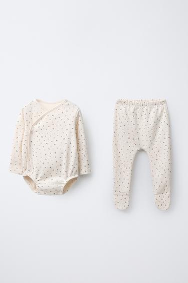 PACK BODY UND LEGGINGS BLUMEN - Cremefarben von Zara
