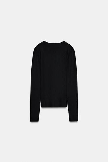 EXTRA FINE KNIT TOP - Black by Zara - Image 4