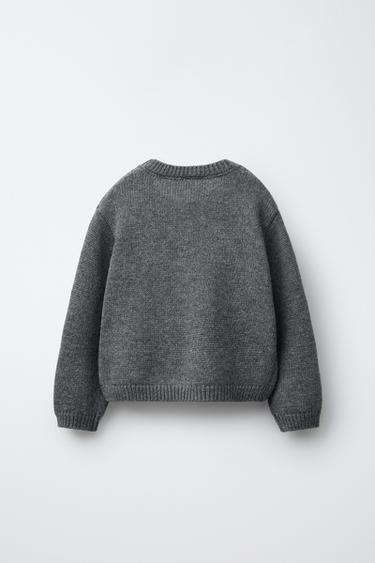 Pull Zara Fille 6 Ans – Velours Crème Avec Cœur Brodé – Neuf Avec étiquettes
