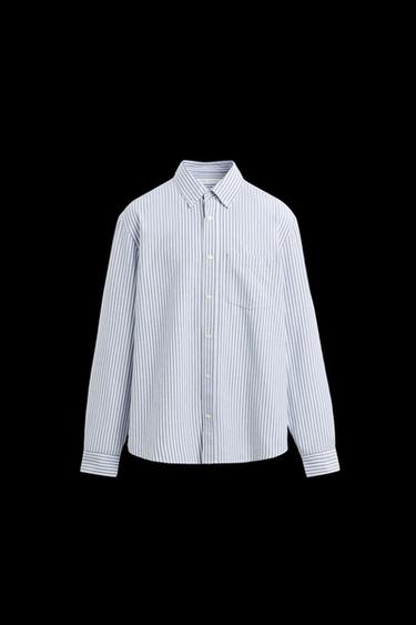 TEXTURED OXFORD SHIRT - White / Sky blue von Zara - Bild 0