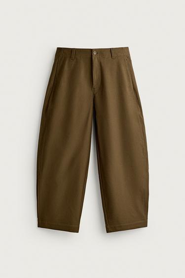 BALLOON FIT PANTS — Dark olive 1