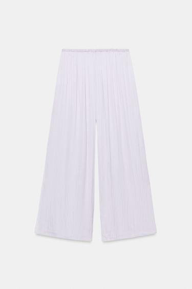 PANTALON FLUIDE PALAZZO - Lilas clair de Zara - Image 6