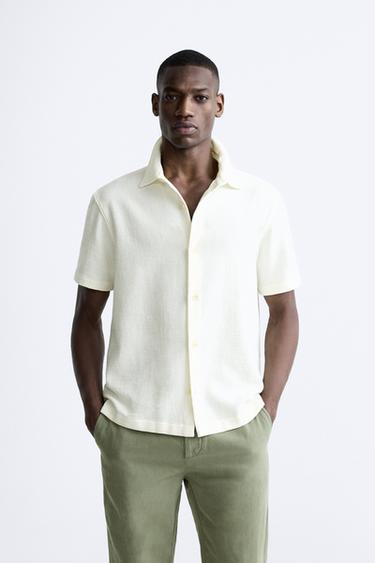 TEXTURED SHIRT - Ecru by Zara