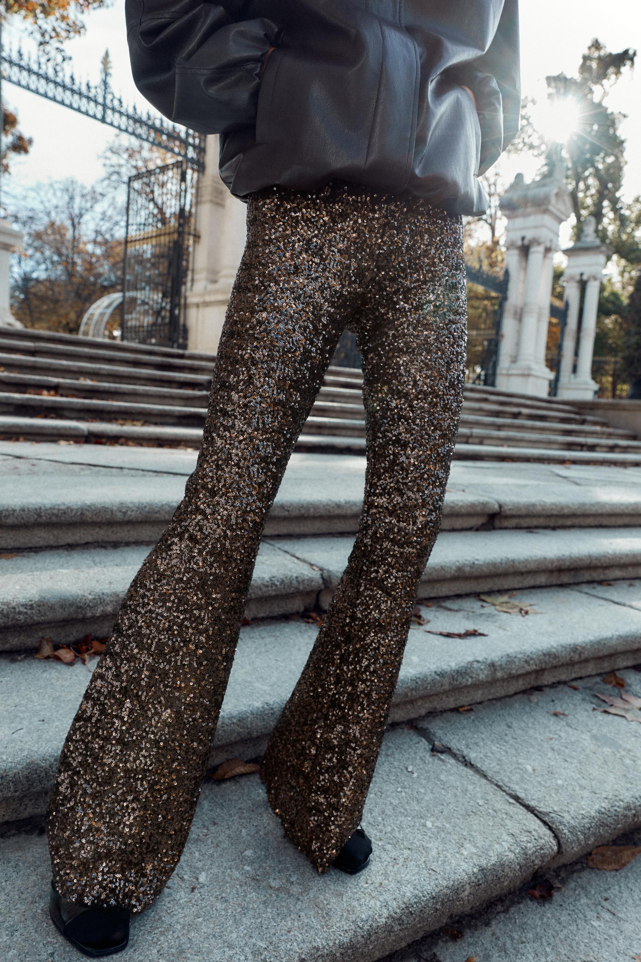 SEQUIN FLARE LEGGINGS