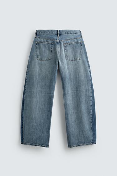 JEAN LOOSE BALLON BANDES CONTRASTE - Bleu moyen de Zara - Image 8