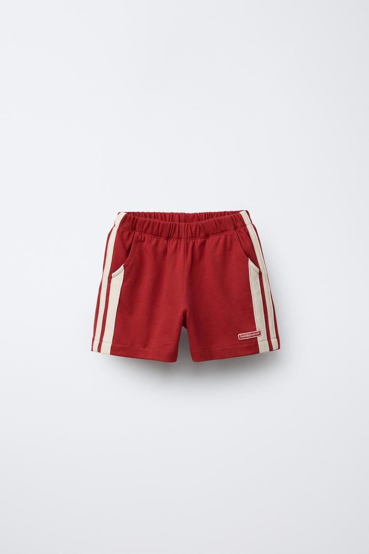 BOBBY SMALL © BERMUDA SHORTS WITH SIDE TAPING Red ZARA New Zealand