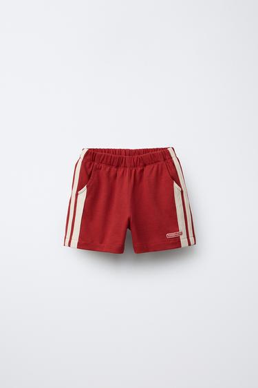 Zara BOBBY SMALL © SIDE STRIPE SHORTS - Red