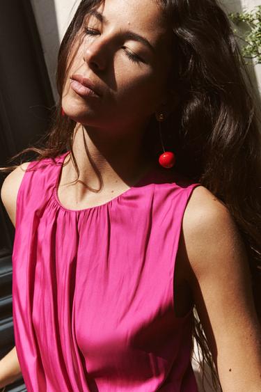 ПЛАСТИКОВЫЕ СЕРЬГИ «ВИШНИ» — ЗОЛОТИСТЫЙ от Zara — изображение 0
