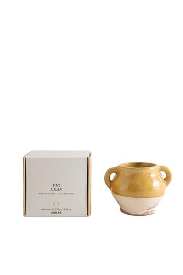 (170 G) FIG LEAF SCENTED CANDLE - Bright yellow by Zara