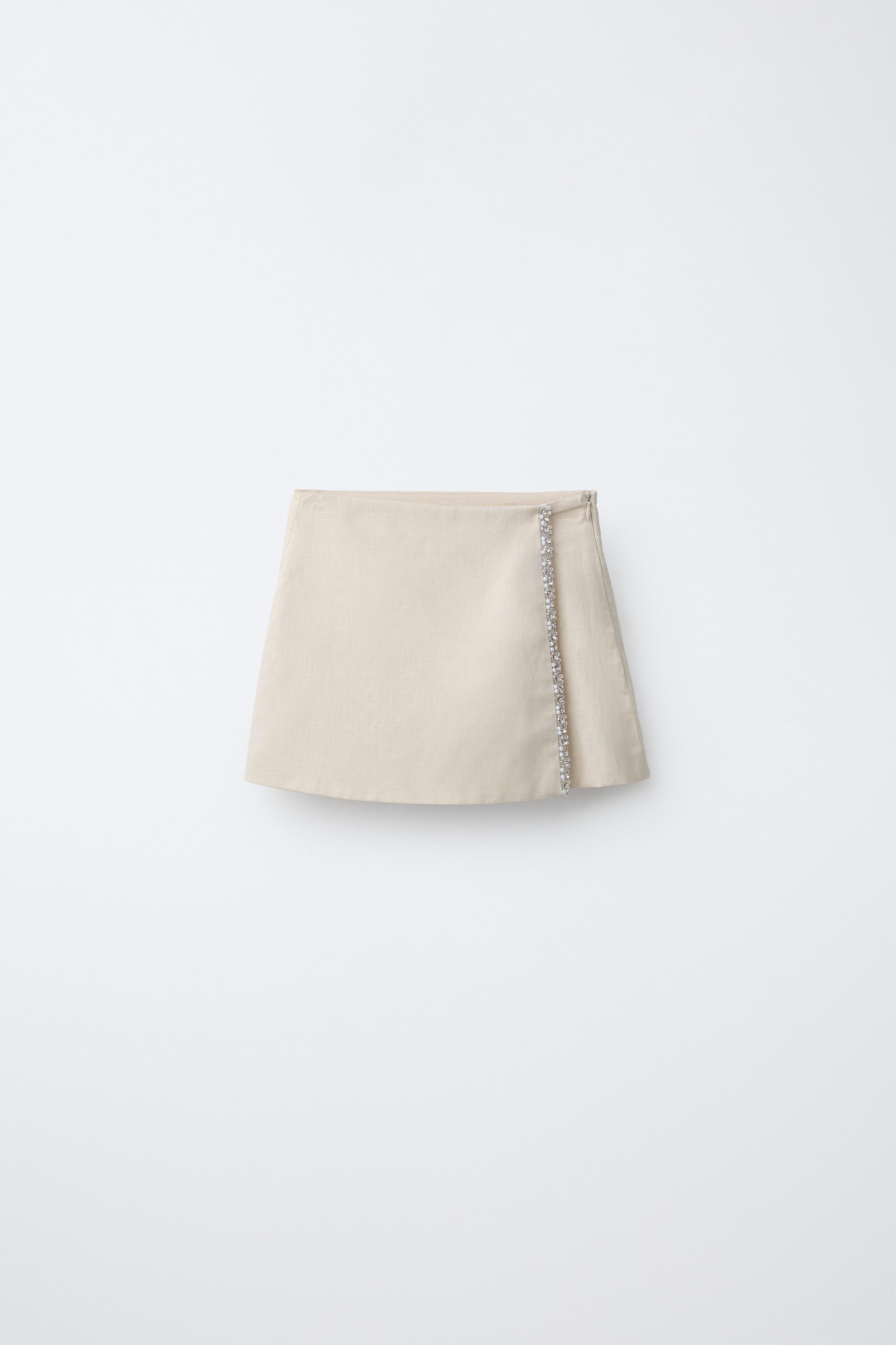 JUPE-SHORT LIN ET COTON BIJOU