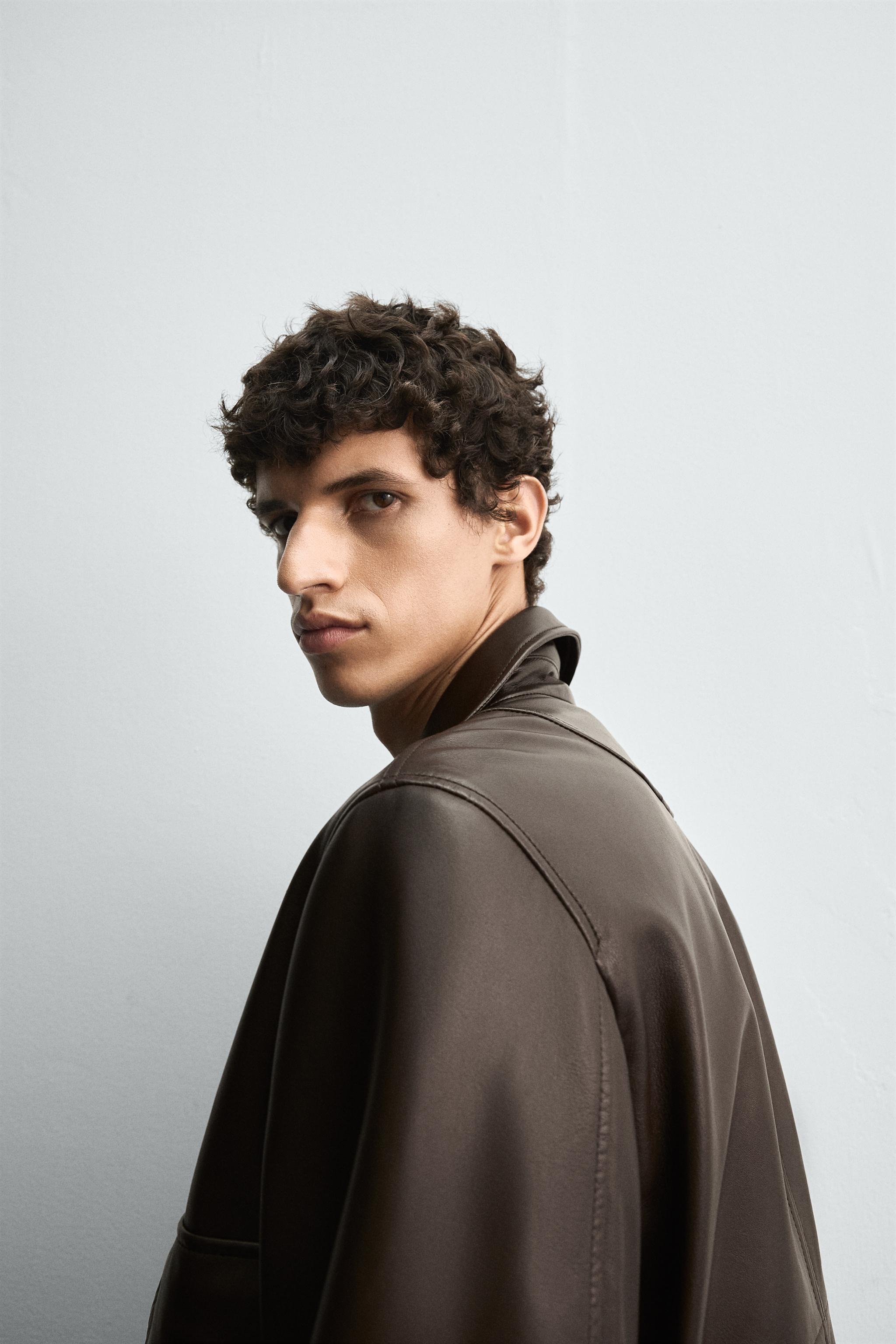 レザー ジャケット HARRY LAMBERT FOR ZARA X DISNEY - ダークブラウン