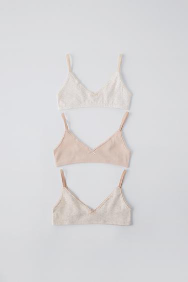 9-14 ANS/ LOT DE TROIS TOPS IMPRIMÉS - Marron clair de Zara