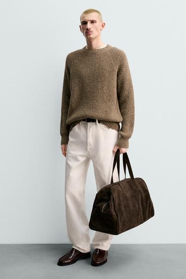 BOLSO DE VIAJE PIEL XL - Marrón de Zara