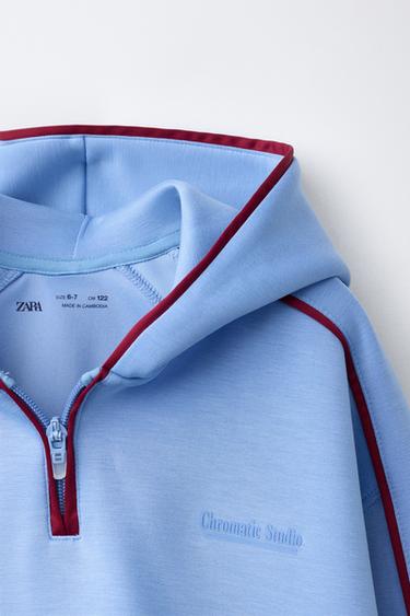 CONTRAST HOODIE - Light blue by Zara - Image 2