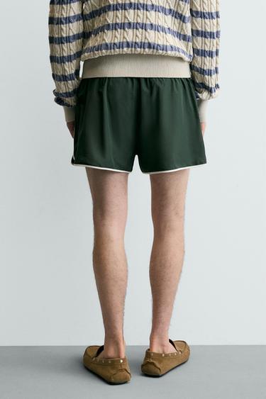 CONTRAST WELT SHORTS - Green by Zara - Image 2