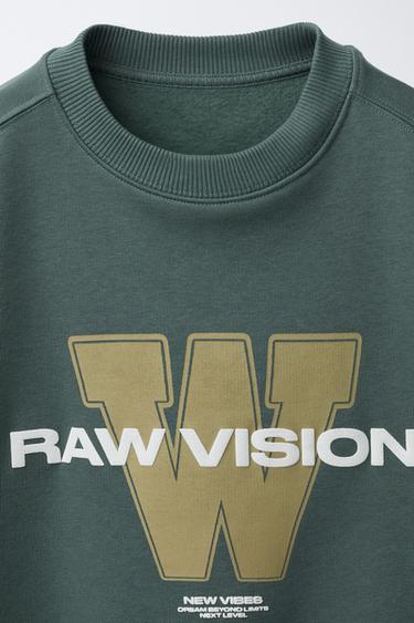 SLOGAN PRINT SWEATSHIRT - Khaki by Zara - Image 2