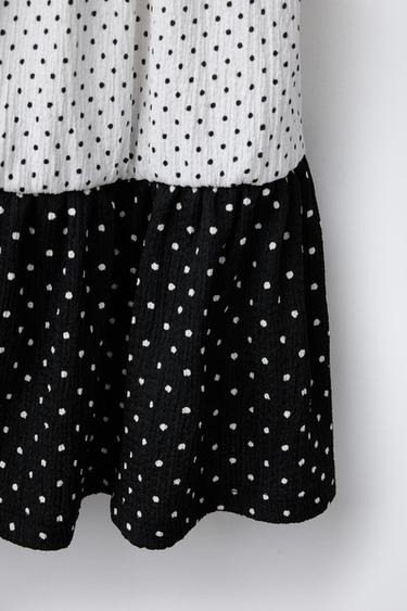 ROBE À EMPIÈCEMENTS À POIS - Écru / Noir de Zara - Image 3