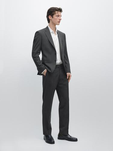 Zara Cool wool suit blazer - Anthracite Gray - Image 0