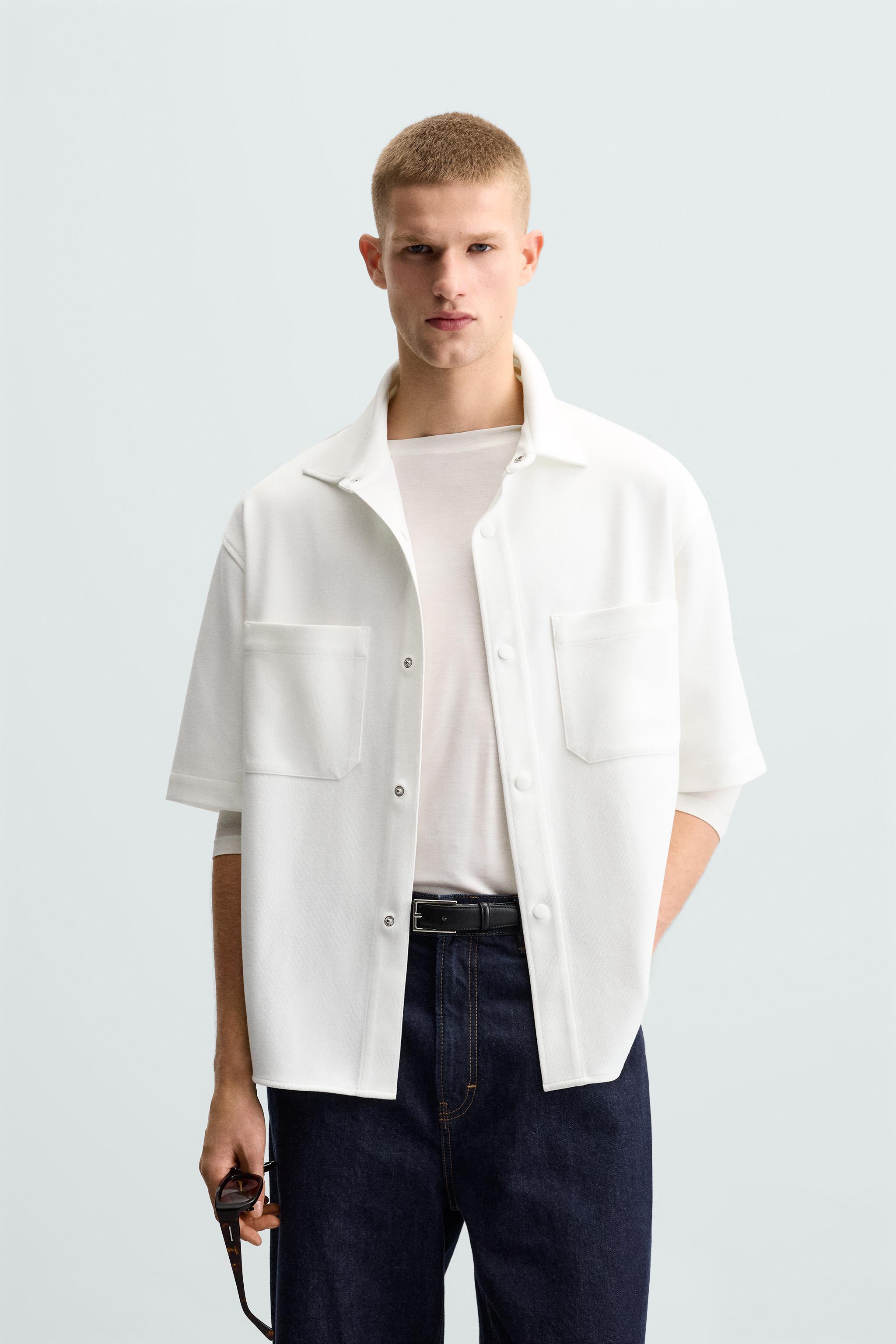 CAMISA LARGA COMFORT - Branco-marfim | ZARA Brasil