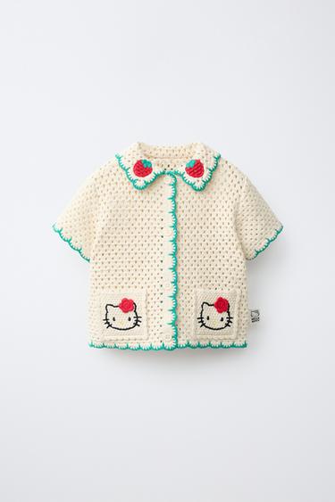 HELLO KITTY © SANRIO KNIT SHIRT - Ecru / Green by Zara