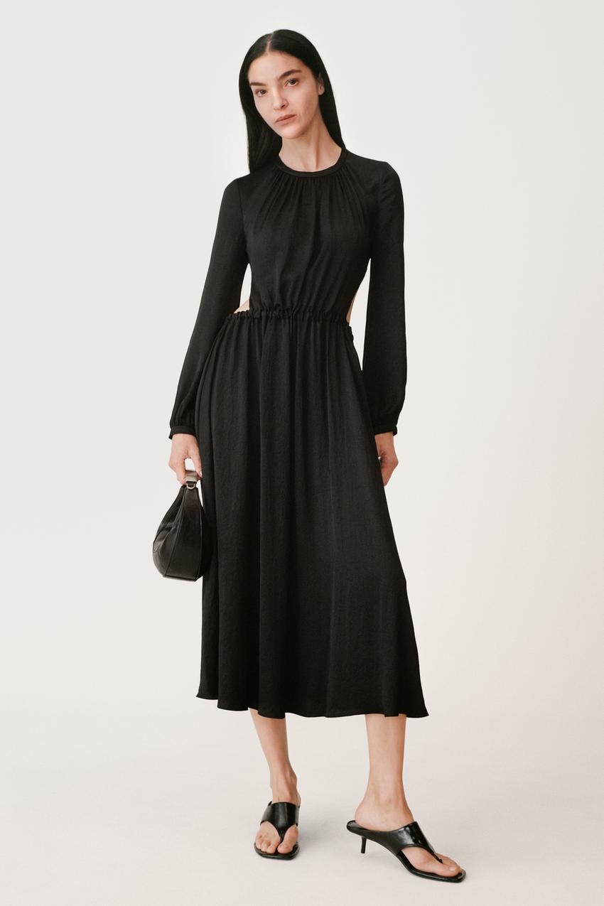 strapless open back dress One Step Ahead Black Long Sleeve Backless Fishtail Maxi Dress – Club L  London