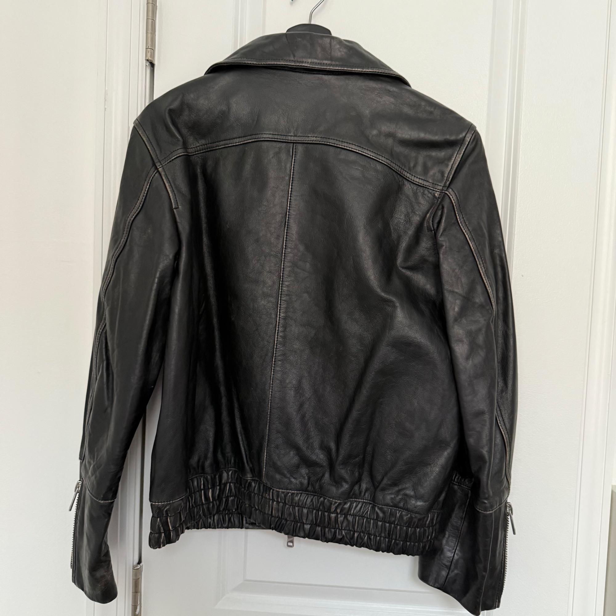 100% LEATHER JACKET ZW COLLECTION SECOND HAND | Zara Preowned