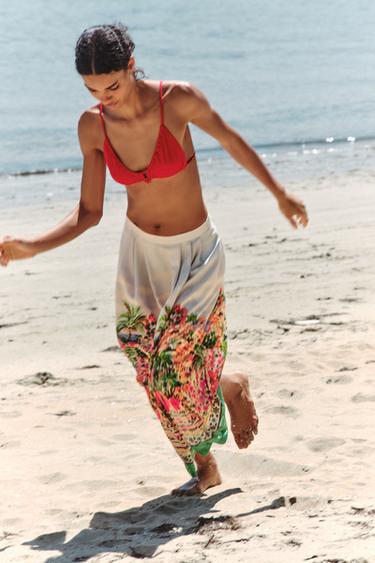 PRINTED LAYERED MIDI SKIRT - Multicoloured by Zara - Image 2