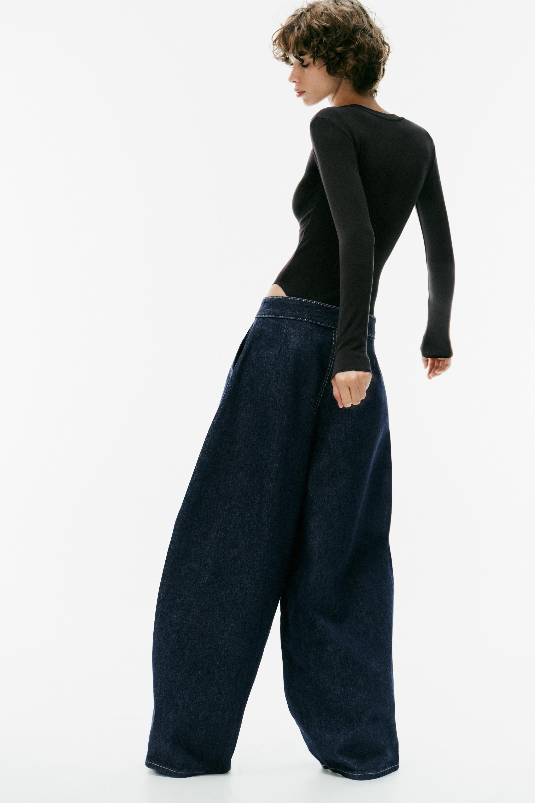 Женские джинсы Zara TRF SEAMED BALLOON JEANS — фото 5