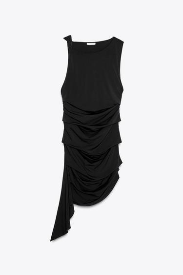 DRESS WITH GATHERING - Black by Zara - Image 0