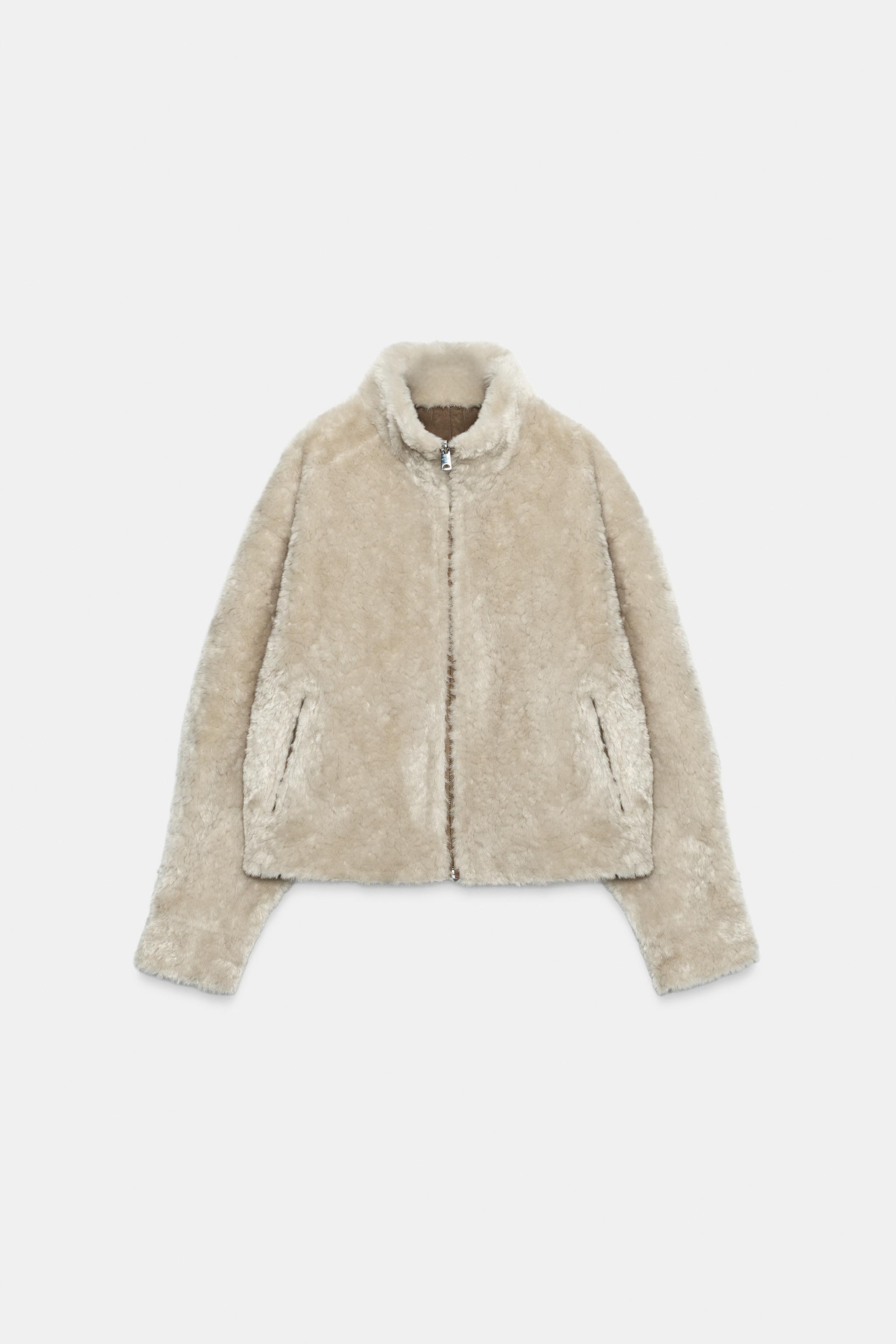 BLOUSON DOUBLE FACE À COL MONTANT