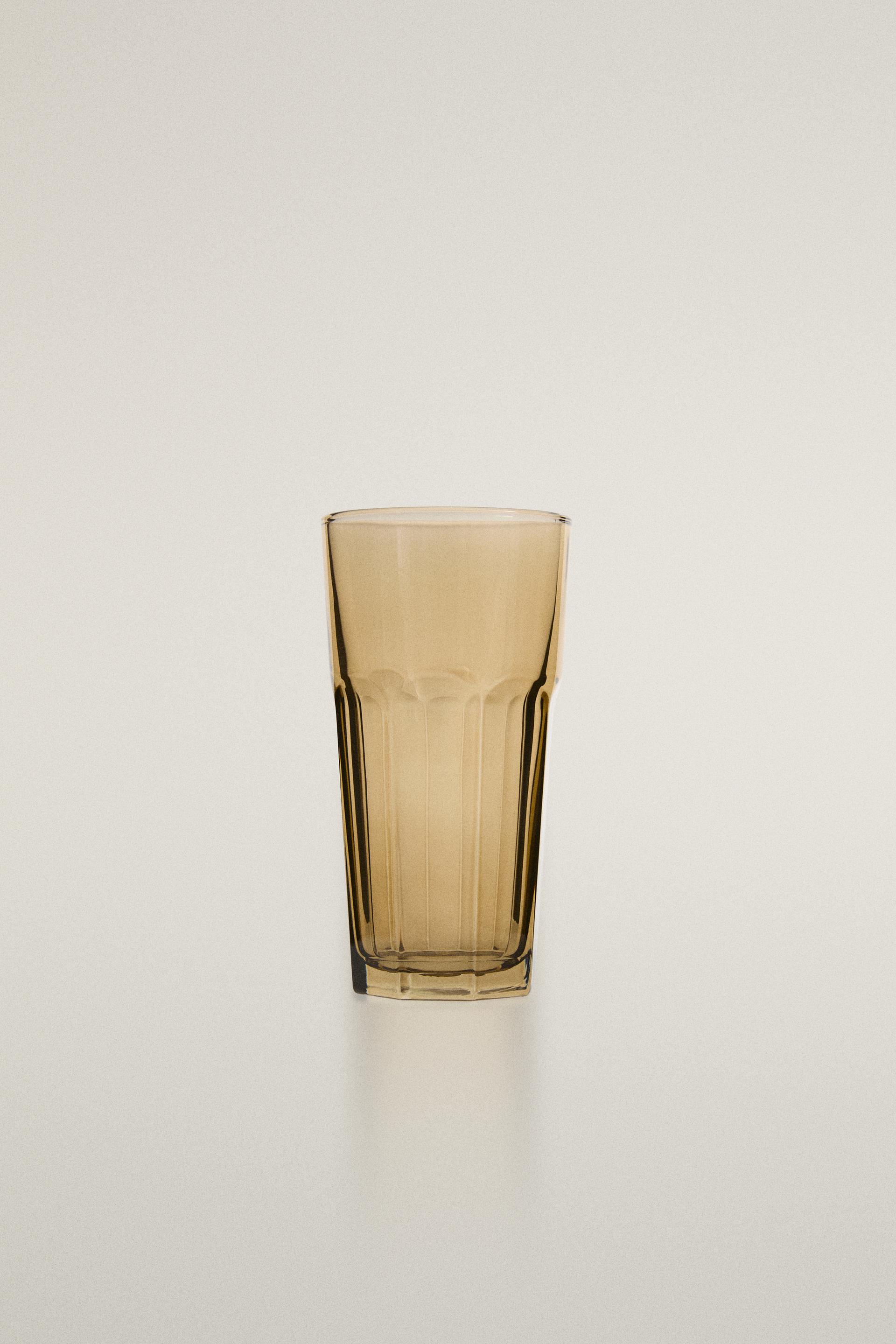 FACETED RAISED DESIGN GLASS SOFT DRINK TUMBLER