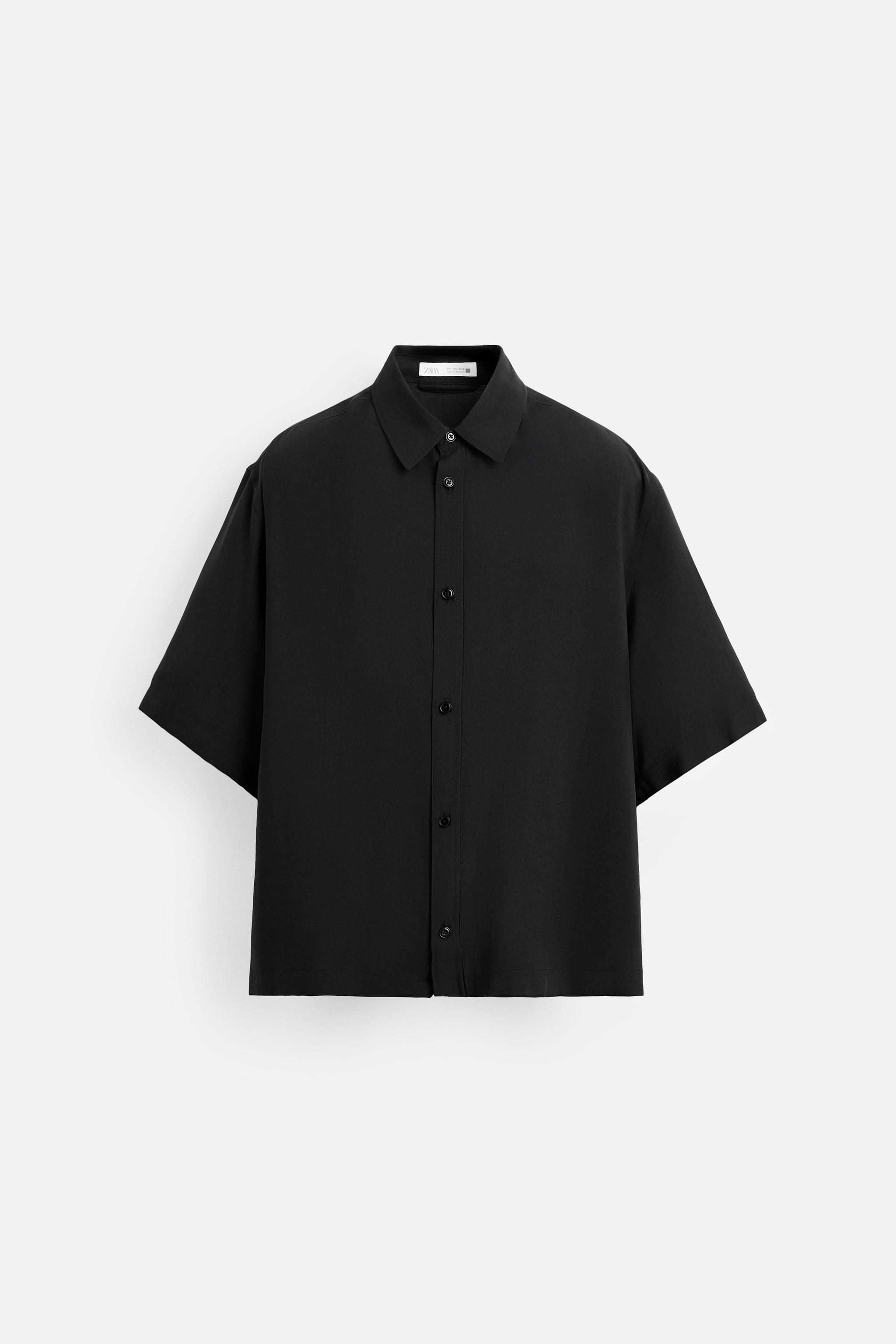 国内発送★ZARA★フルイドリラックスフィットシャツ リラックスフィット フルイドシャツ - ブラック | ZARA Japan / 日本